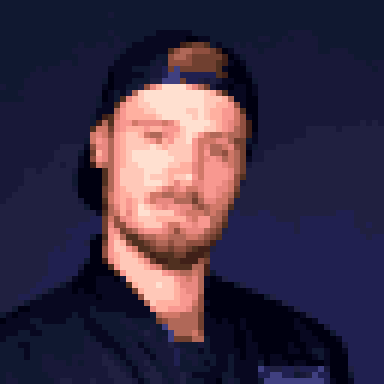 Pixel-art portrait of Alex Wright
